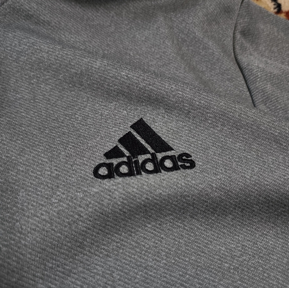 Men's Adidas Charcoal Full-Zip Hoodie - Picture 3 of 4
